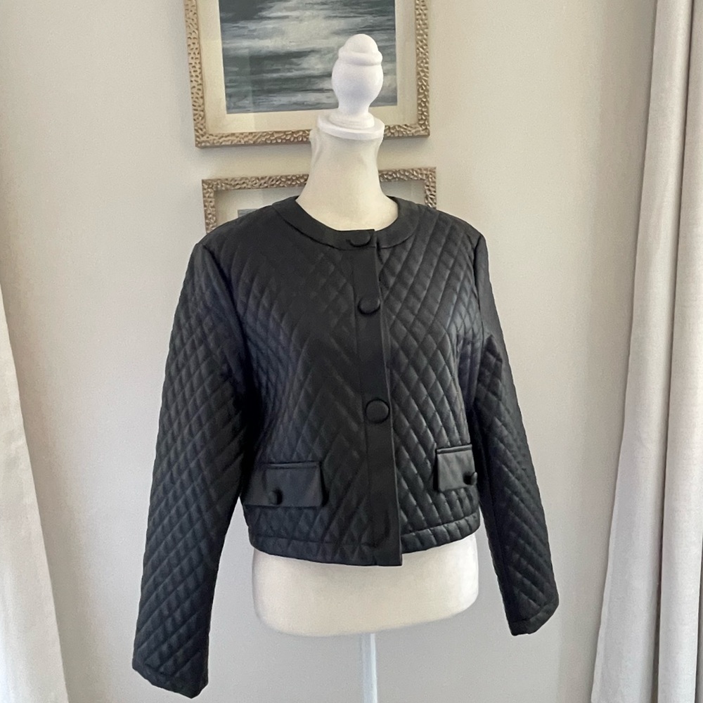 Zara Black Quilted Leather Jacket